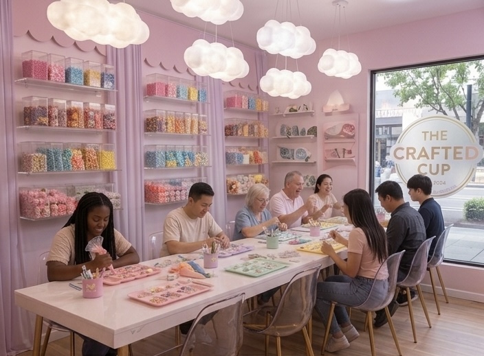 Kawaii cafe interior concept